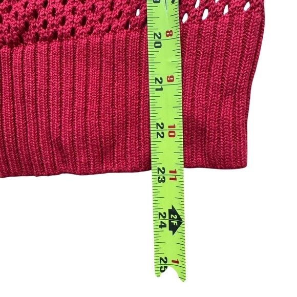 Guess Red Hot Knit Sweater Norah Open Stitch Short Sleeve Boat neck XS NWT - Picture 3 of 7